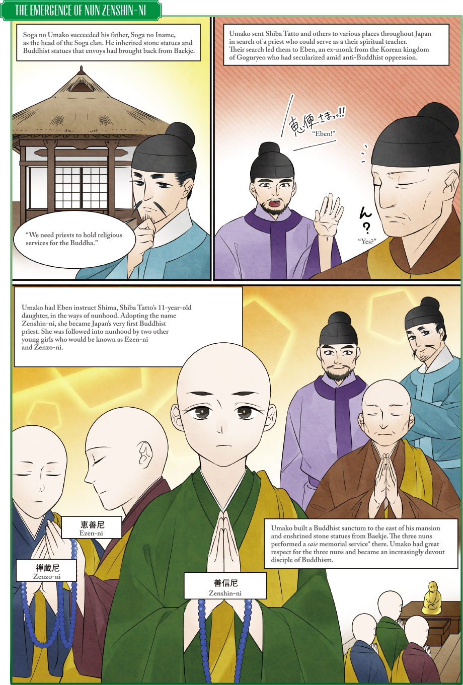The emergence of Nun Zenshin-ni